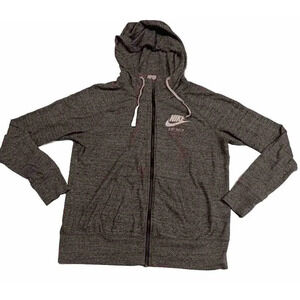 Vintage‎ Nike Hooded Full Zip Light Weight Track Jacket size Medium Gray